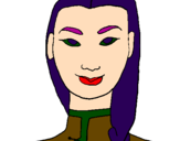 Coloring page Young Chinese woman painted bymaria