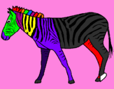 Coloring page Zebra painted byChi Chi
