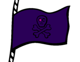 Coloring page Pirate flag painted byt