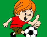 Coloring page Boy playing football painted byfacu