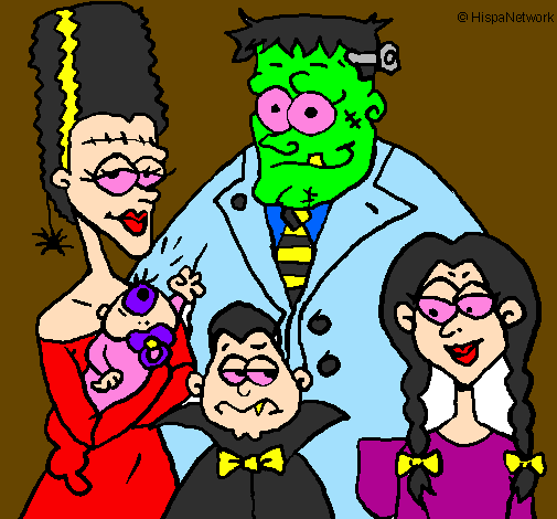 Coloring page Family of monsters painted byGeoff