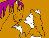 Coloring page Princess and horse painted byvcvvvvvv