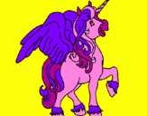 Coloring page Unicorn with wings painted byluisi