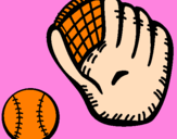 Coloring page Baseball glove and baseball ball painted byFELIX