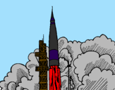 Coloring page Rocket launch painted byGeoff