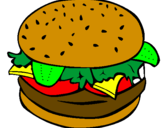 Coloring page Hamburger with everything painted byarthur