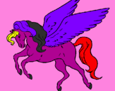 Coloring page Pegasus flying painted byChi Chi