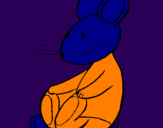Coloring page Seated rat painted byali