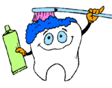Coloring page Tooth cleaning itself painted bynicole