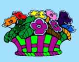 Coloring page Basket of flowers 10 painted byADRIANA      LIZETH