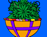 Coloring page Basket of flowers 11 painted byanonymous