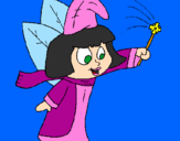 Coloring page Little fairy painted byema