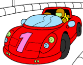 Coloring page Race car painted bynicole