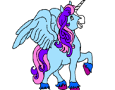 Coloring page Unicorn with wings painted byreanna
