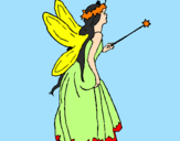 Coloring page Fairy with long hair painted byvijay
