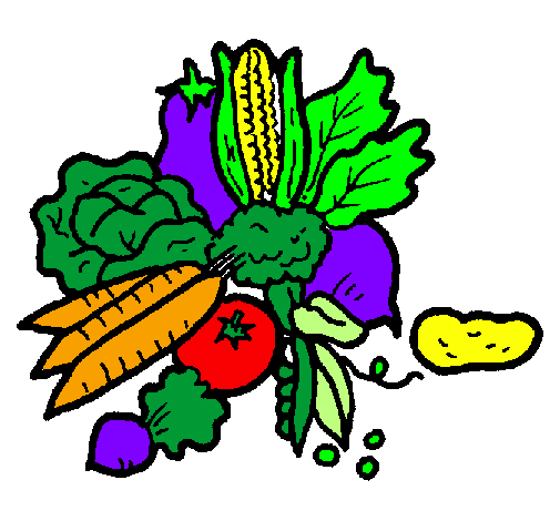 Coloring page vegetables painted bylesly