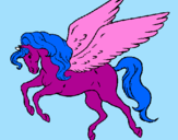 Coloring page Pegasus flying painted byprincecita7