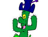 Coloring page Cactus with hat painted byPAMELA C.B.