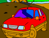 Coloring page Car on the road painted bymud
