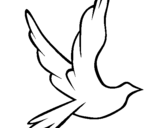 Coloring page Dove of peace in flight painted bypuff