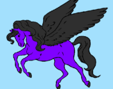 Coloring page Pegasus flying painted byml