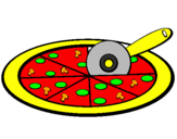 Coloring page Pizza painted byjulia