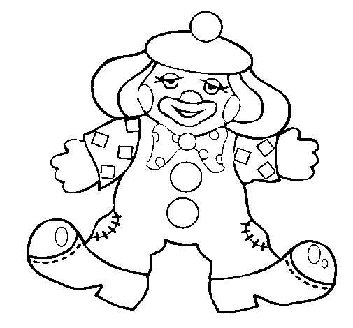 Coloring page Clown with big feet painted bypuff