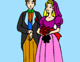 Coloring page The bride and groom III painted byarianna.
