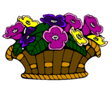 Coloring page Basket of flowers 10 painted bym0rech