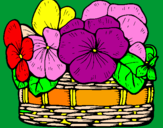 Coloring page Basket of flowers 12 painted bykarla 7 años