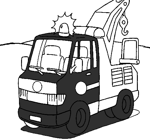 Coloring page Tow truck painted byuriel