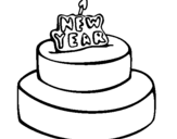 Coloring page New year cake painted byleandris