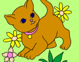 Coloring page Kitten painted byml