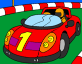 Coloring page Race car painted by ioana