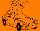 Coloring page Doll in convertible painted byPAMELA C.B.