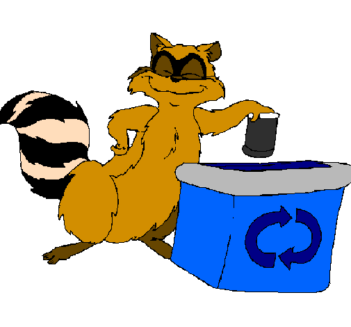 Coloring page Raccoon recycling painted byAnthony