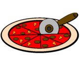 Coloring page Pizza painted byshan shan