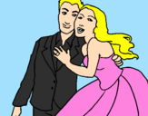Coloring page The bride and groom painted bycamila