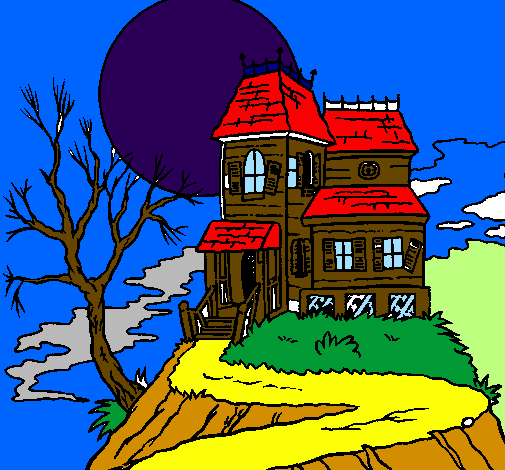 Coloring page Haunted house painted bylucas