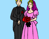 Coloring page The bride and groom III painted bycamila