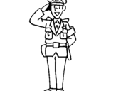 Coloring page Police officer waving painted bypuff