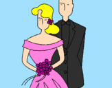 Coloring page The bride and groom II painted bycamila