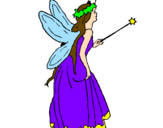Coloring page Fairy with long hair painted byhannah