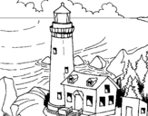 Coloring page Lighthouse painted byvegess