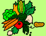 Coloring page vegetables painted byvegess