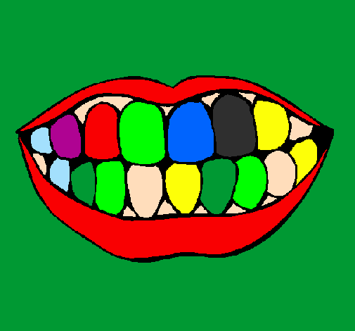 Coloring page Mouth and teeth painted bychiara