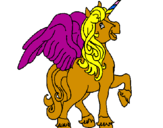 Coloring page Unicorn with wings painted byisidora p