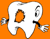 Coloring page Tooth with tooth decay painted byMARCOS