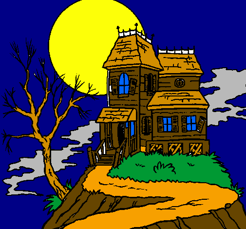 Coloring page Haunted house painted bylucas marcelo