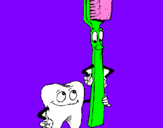 Coloring page Tooth and toothbrush painted bypraneel